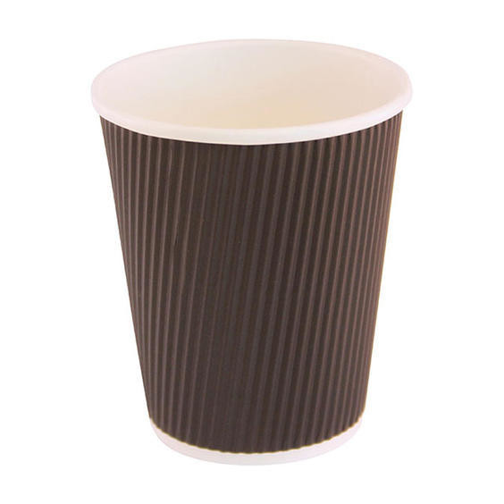 Kartonnen Ripple Wall ZWART Koffiebekers 12OZ/360CC - 500 ST/DS,