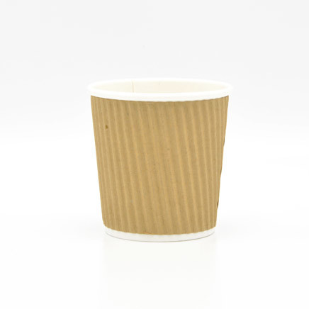 KARTONNEN RIPPLE WALL KRAFT KOFFIEBEKERS 4OZ/120CC - 500 ST/DS