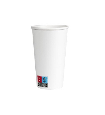 Koffiebekers Karton WIT 500CC/20 OZ - 1.000ST/DS,
