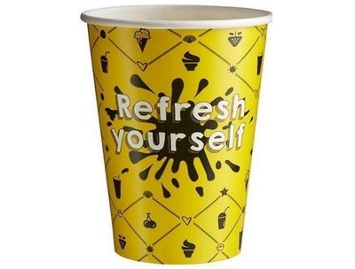 Milkshakebeker 'Refresh Yourself' 340CC/12OZ - 1.000st. Milkshakebeker 'Refresh Yourself' 340CC/12OZ - 1.000st.