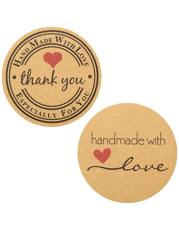 Hand-Made with Love Thank You Stickers