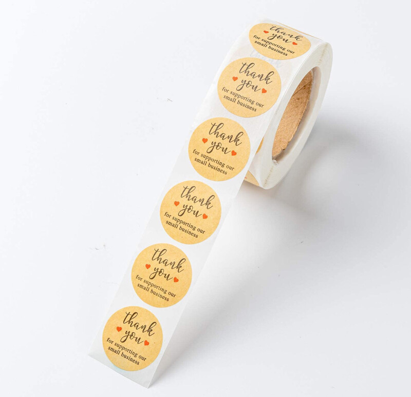 1 Inch Brown Thank You Stickers