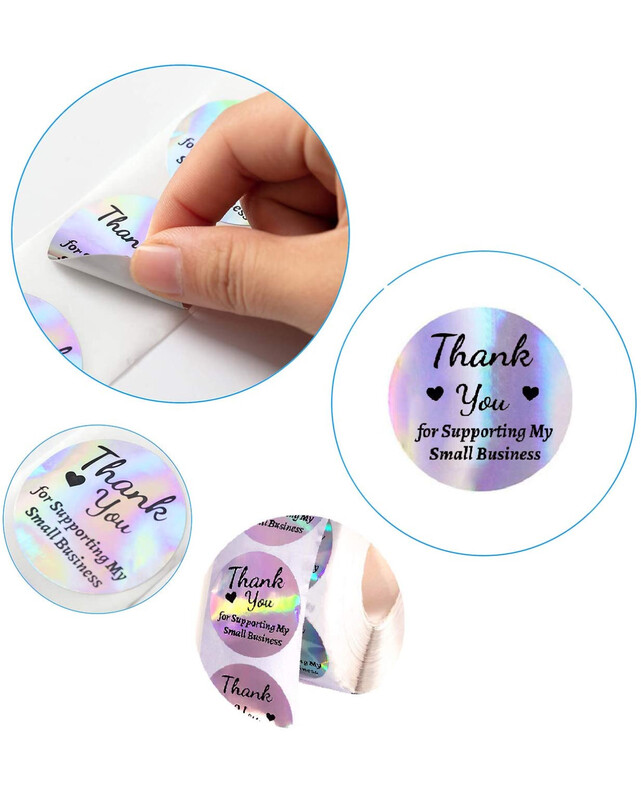 1.5 Inch Holographic Thank You Stickers