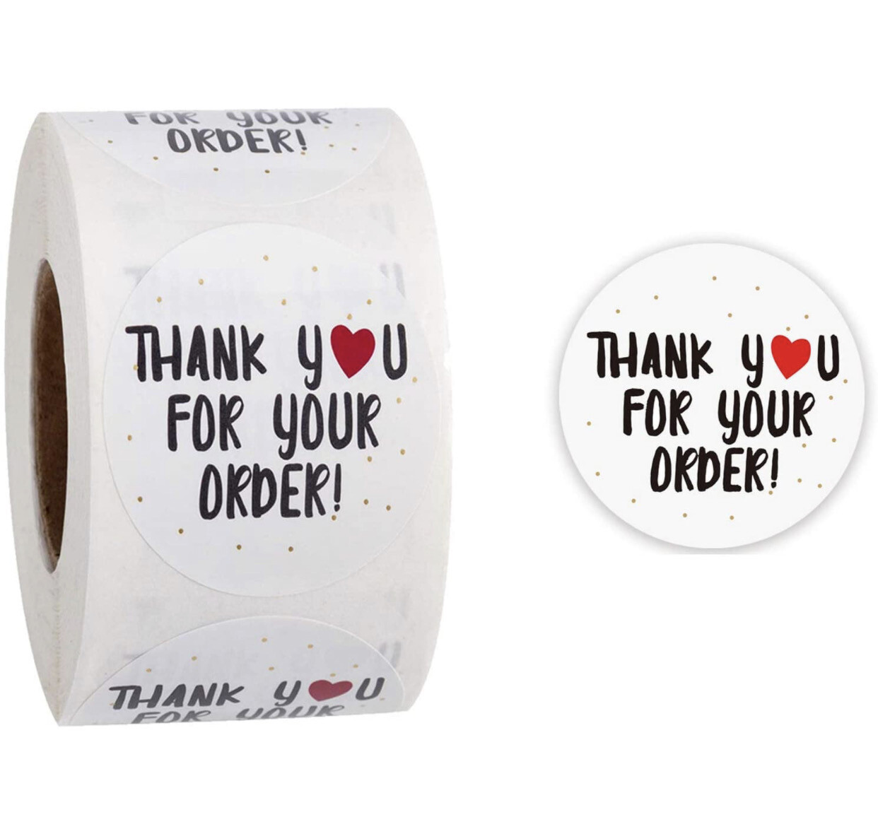 1.5&quot; White Thank You For Your Order Sticker