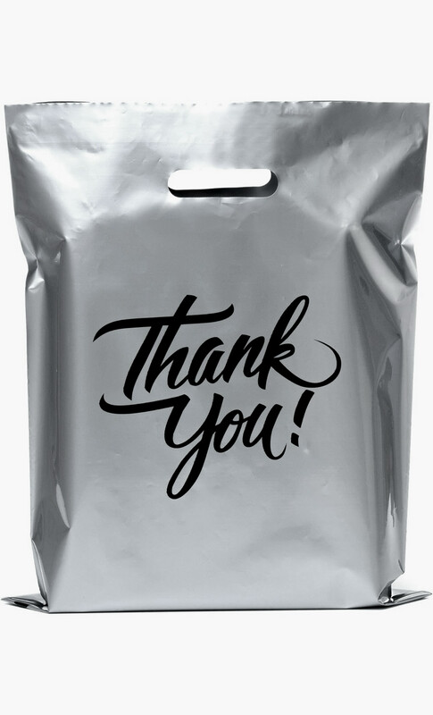 16x18&quot; Silver Thank You Shopping Bags