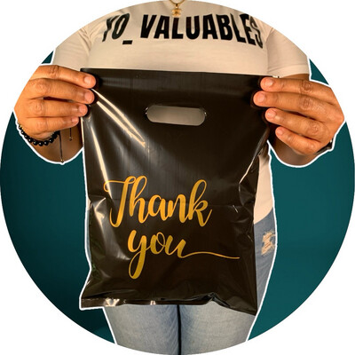 9x12 Inches Black and Gold Shopping Bags