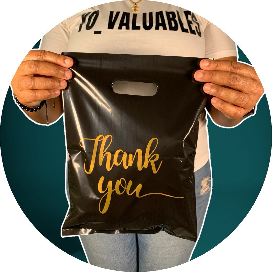 9x12 Inches Black and Gold Shopping Bags