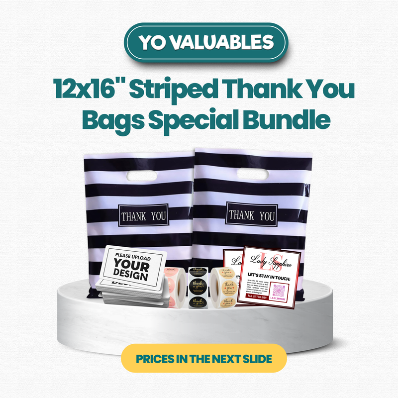 12x16&quot; Striped Thank You Bags Bundle
