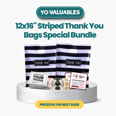 12x16&quot; Striped Thank You Bags Bundle