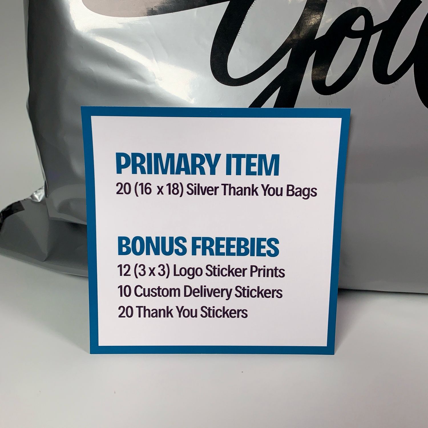 Silver Luxe Thank You Bundle 16x18&quot;