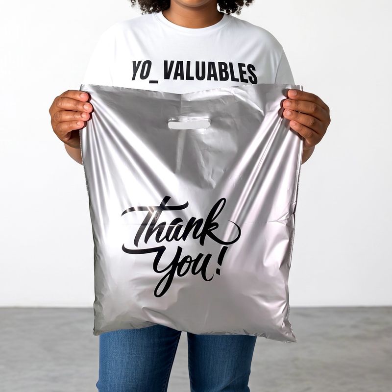 16x18" Silver Thank You Shopping Bags