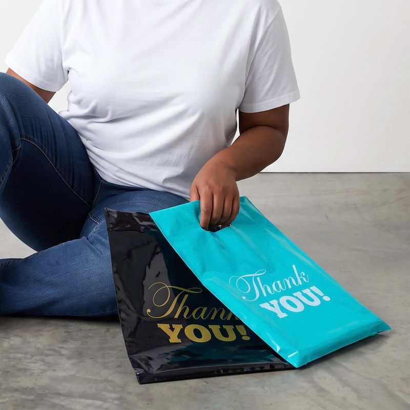 8x12" Turquoise &amp; Black Shopping Bags