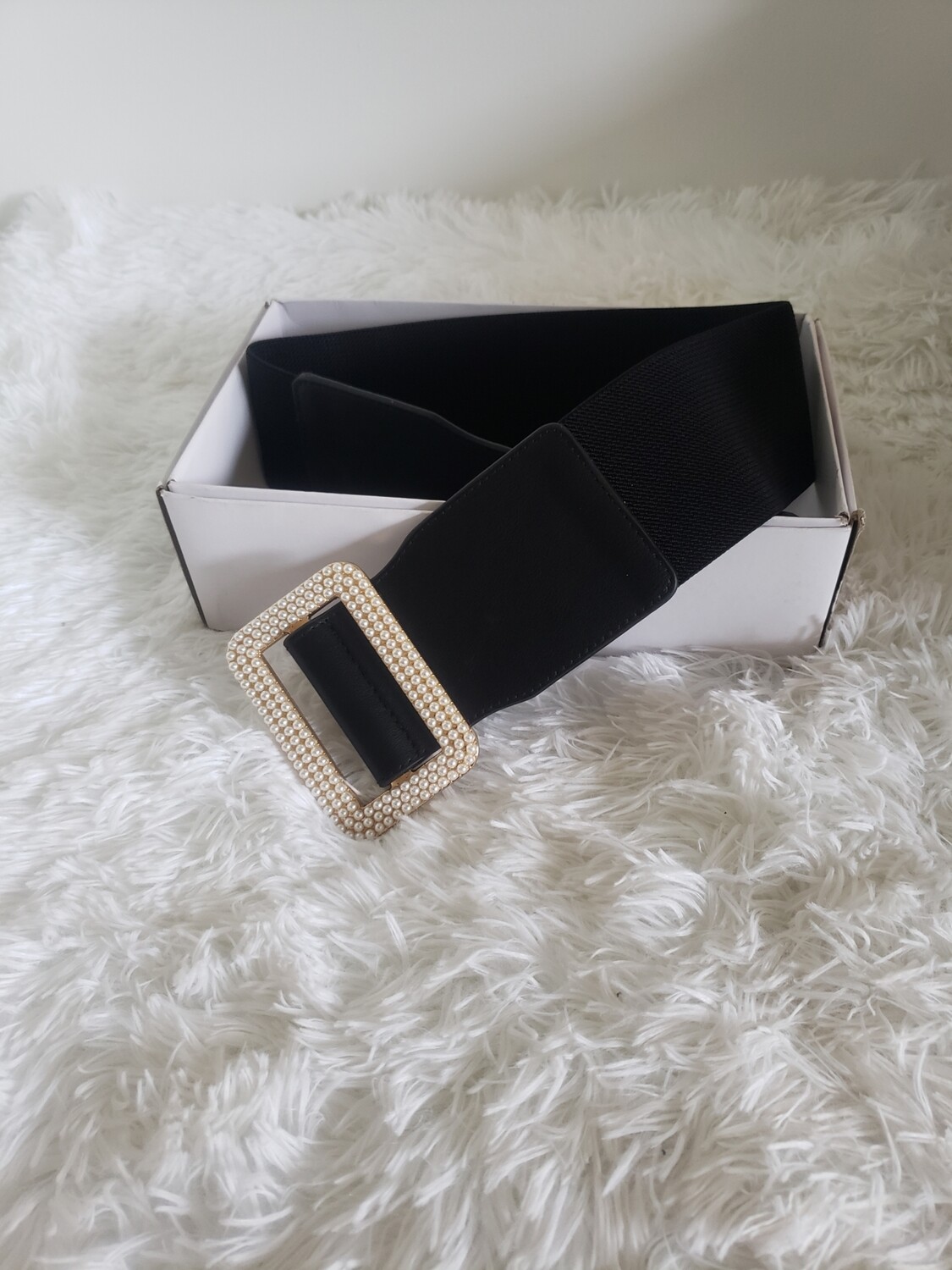 Rhinestone Rectangular Elastic Belt