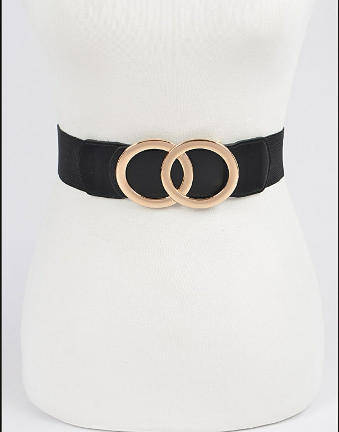 Black Gold Two Round Elastic Belt
