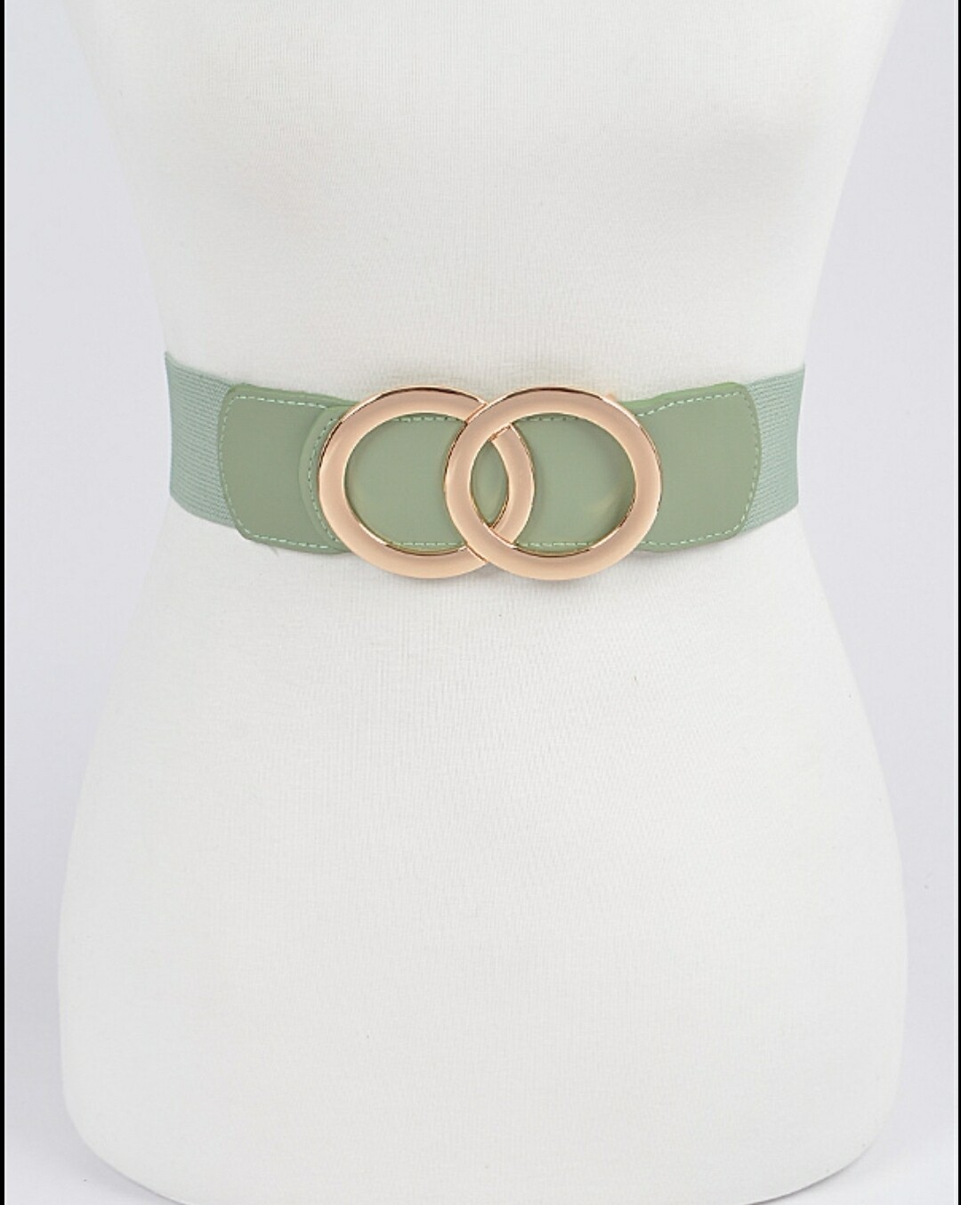 Sage Green Two Round Elastic Belt