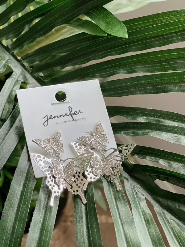 Silver Butterfly Earrings