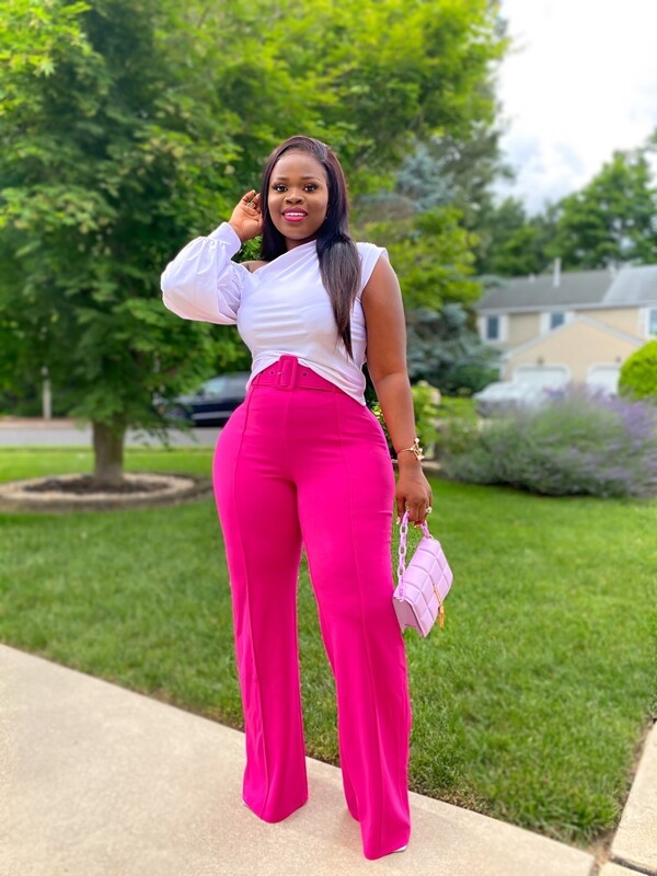 Fuchsia Belted Pant
