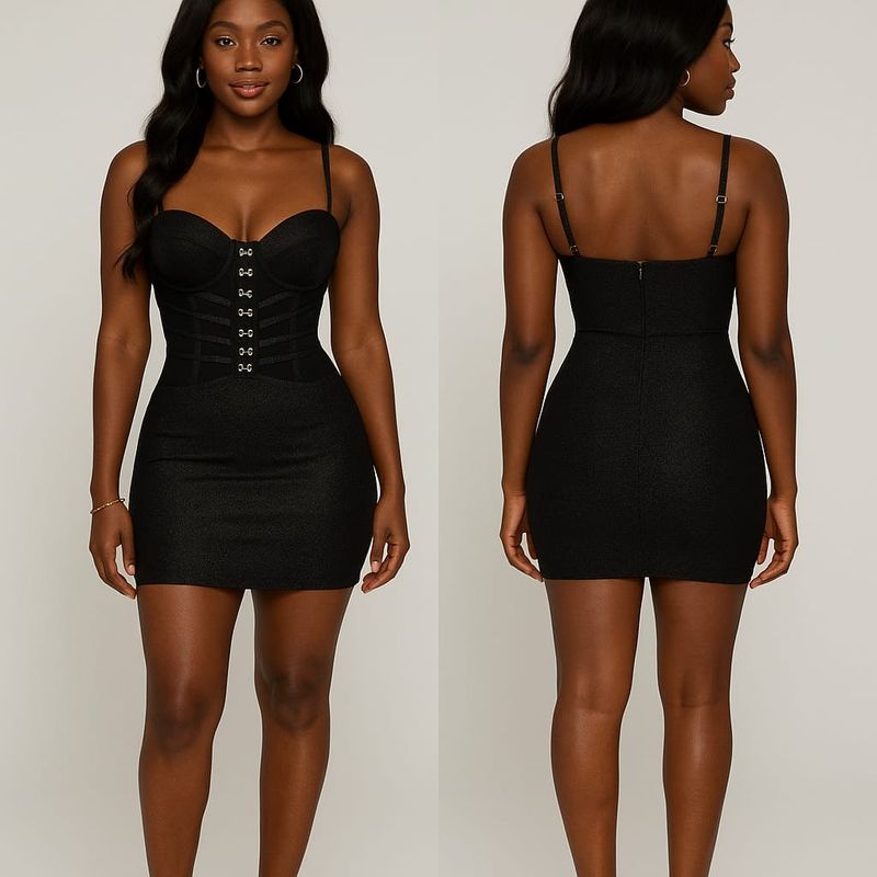 Lily Mini Black Corset Dress
