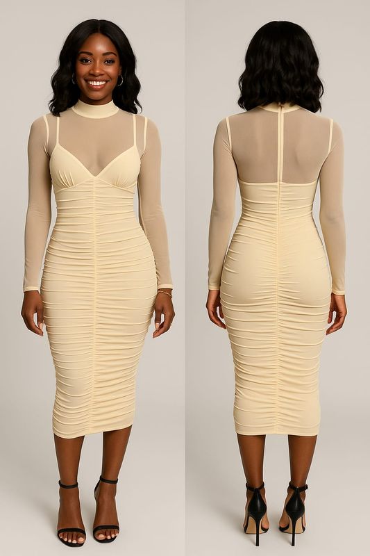Bella Midi Cream Dress