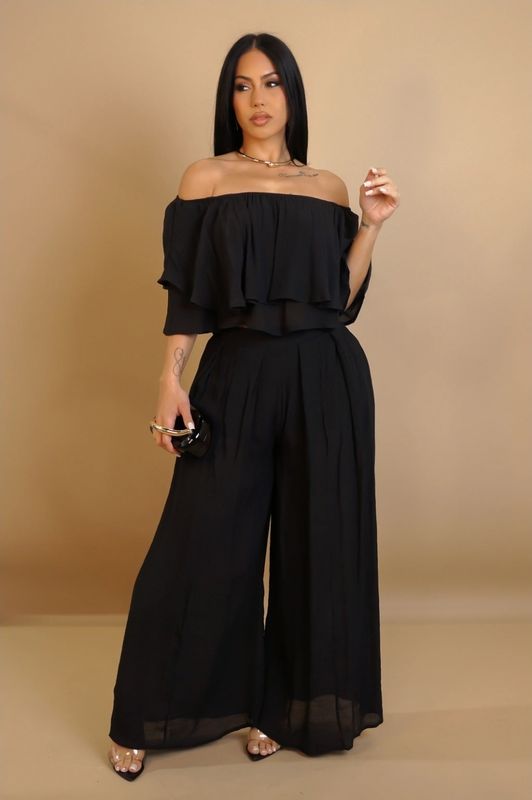 Sassy Black Pant Set