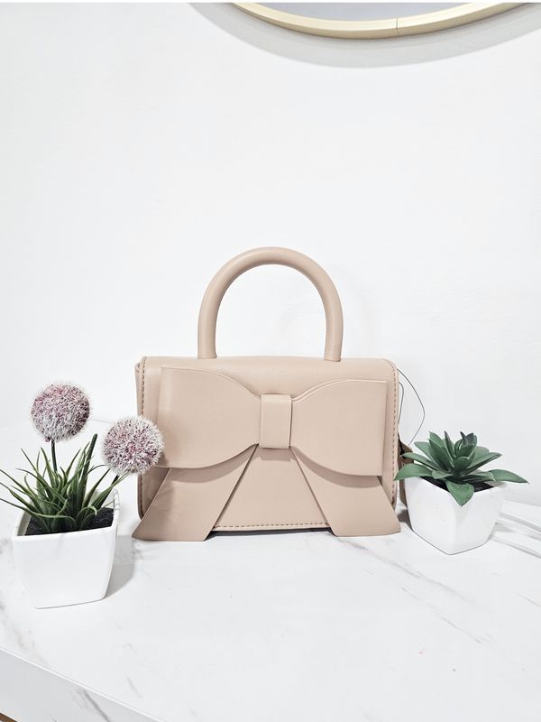 Beige Bow Tie Mini Bag