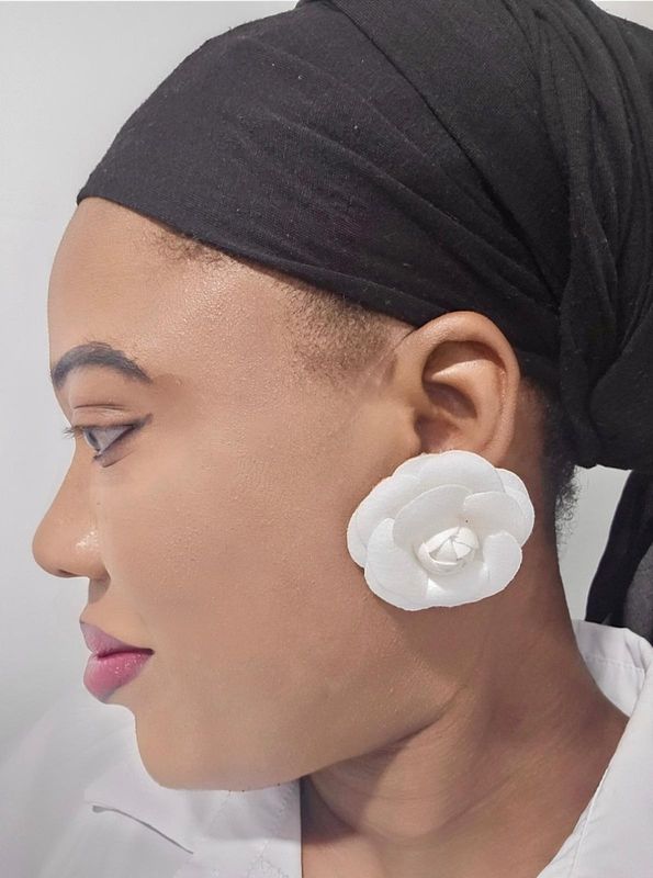 White Flower Earrings