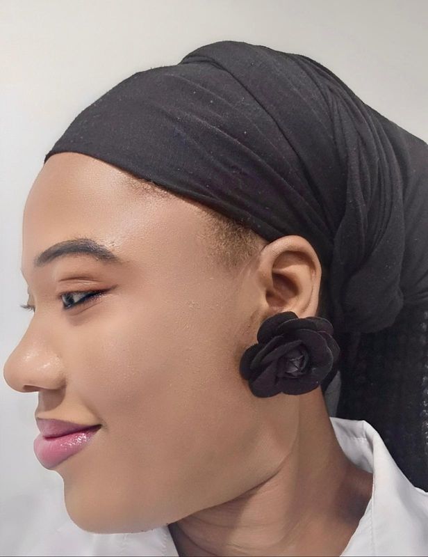 Black Flower Earrings