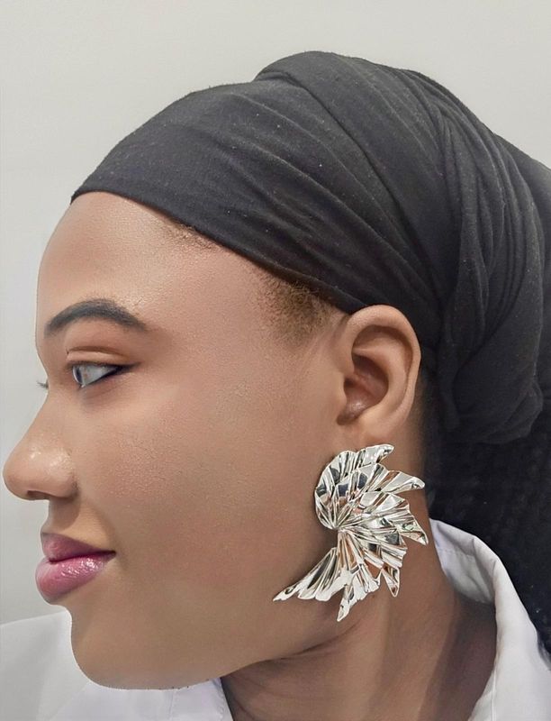 Silver Metal Earrings