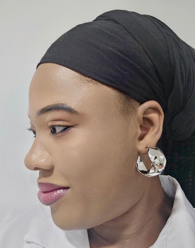 Silver round Metal Earrings