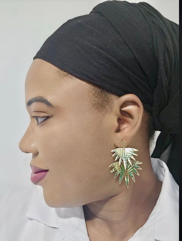 Green Leaf Earrings
