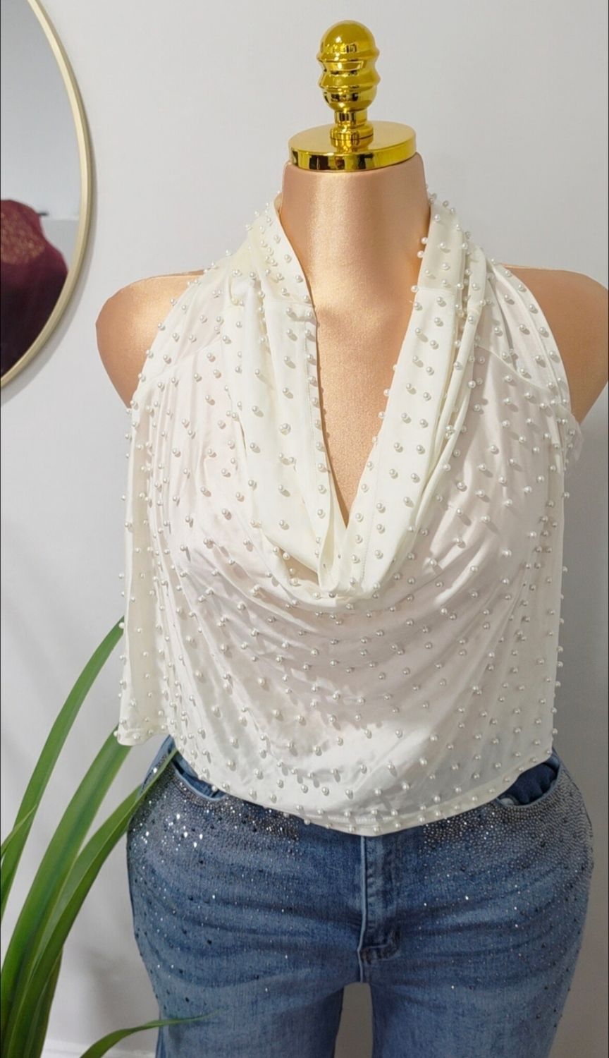 Ivory Pearl Open Back Top Ivory Pearl Open Back Top