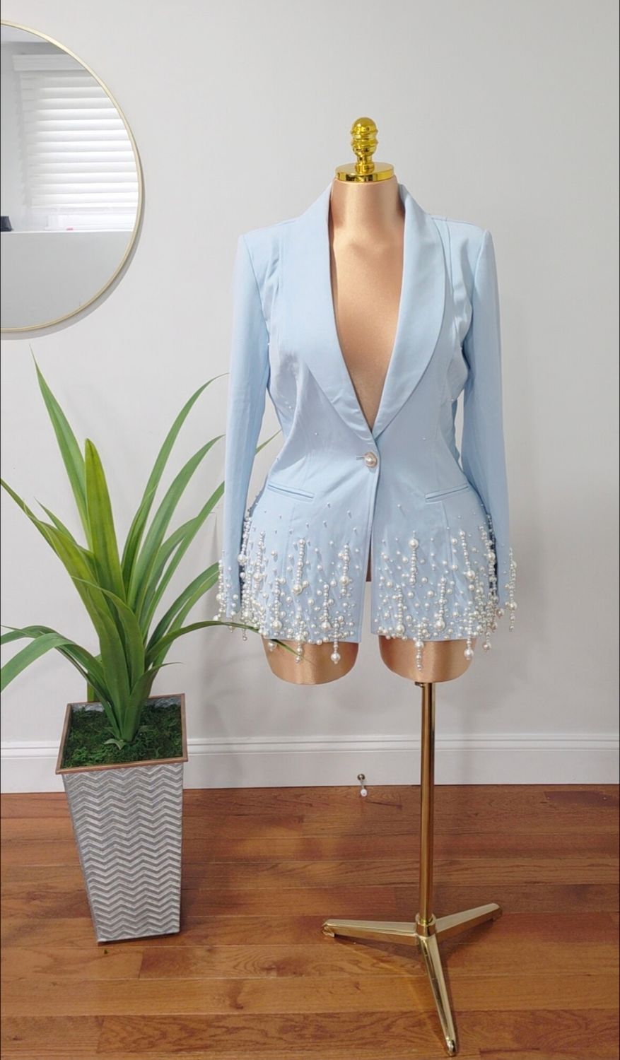 Blue Bosslady Pearl Blazer Blue Bosslady Pearl Blazer