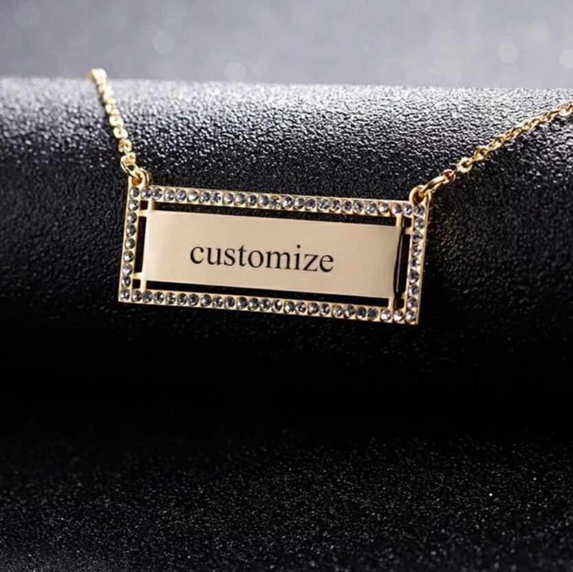 CZ DIAMOND BAR NECKLACE