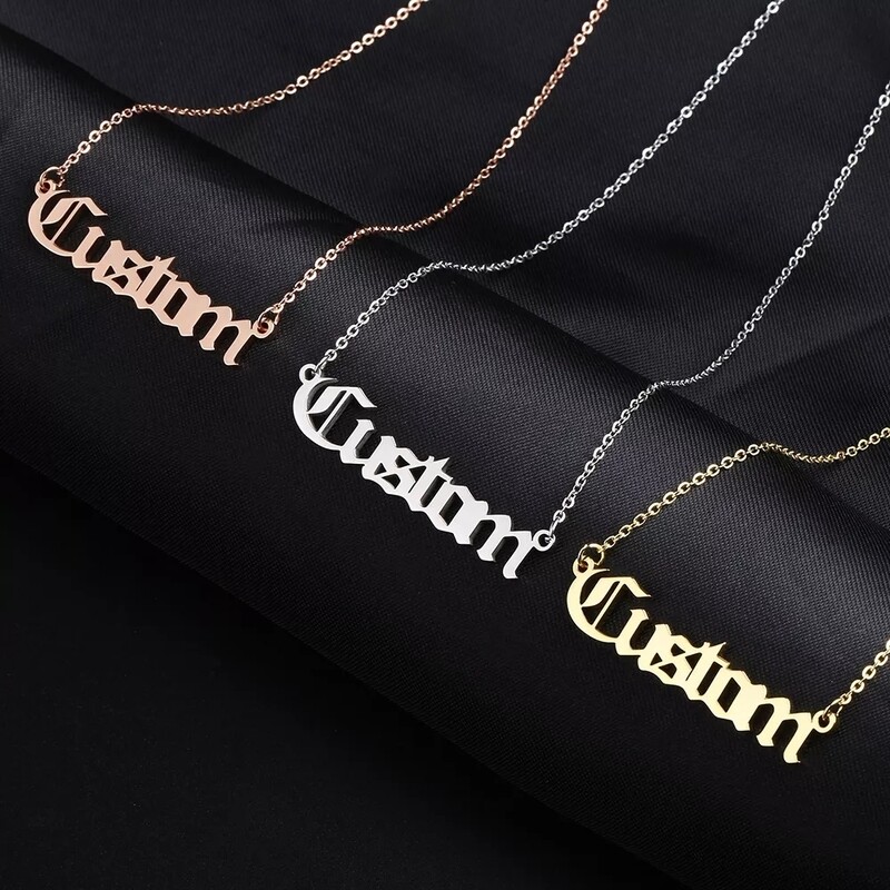 OLD ENGLISH NAME NECKLACE