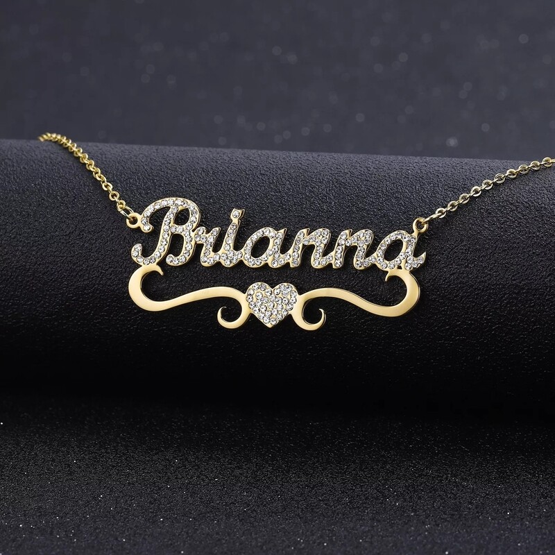 CZ DIAMOND RIBBON HEART NECKLACE