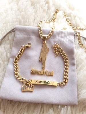 IMAGE &amp; NAME PENDANT WITH BRACELET