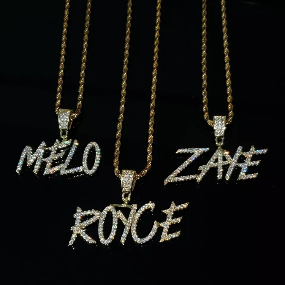 STICK LETTER ICY PENDANT