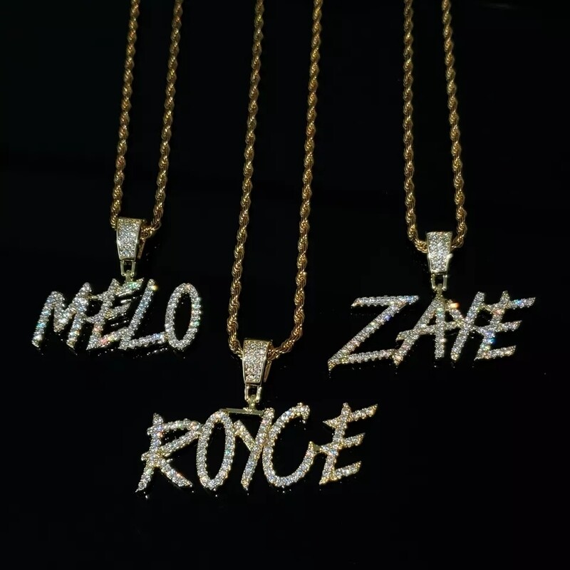 STICK LETTER ICY PENDANT