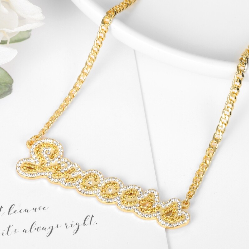 ICY TWO TONED NAME NECKLACE