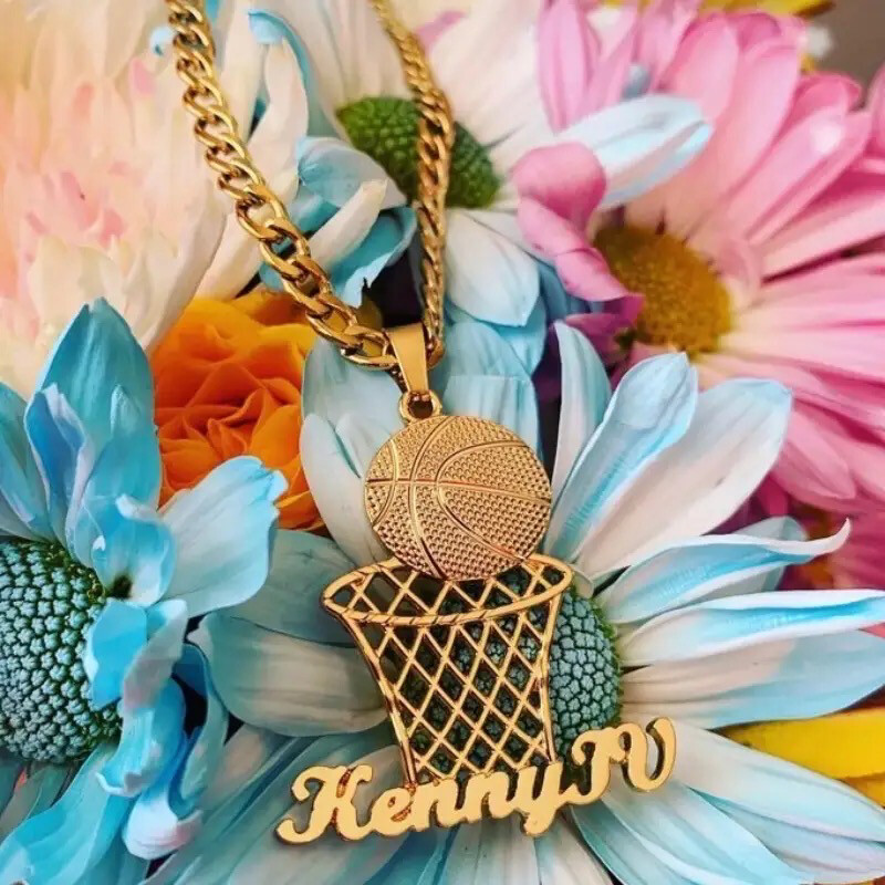 BASKETBALL NAME PENDANT