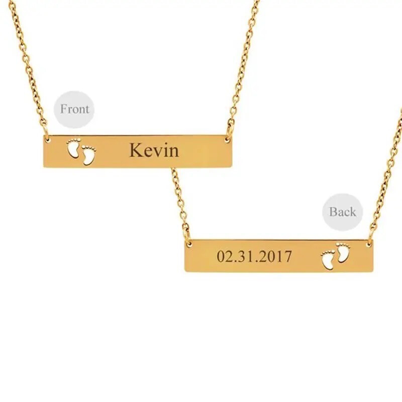 BABY FEET BAR NECKLACE