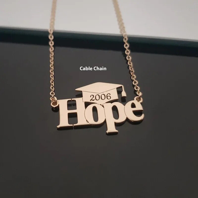 GRADUATION HAT NAME NECKLACE