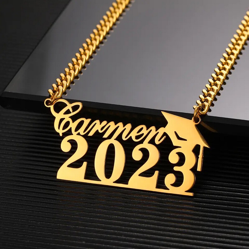 DOUBLE LAYER GRADUATE NAME NECKLACE