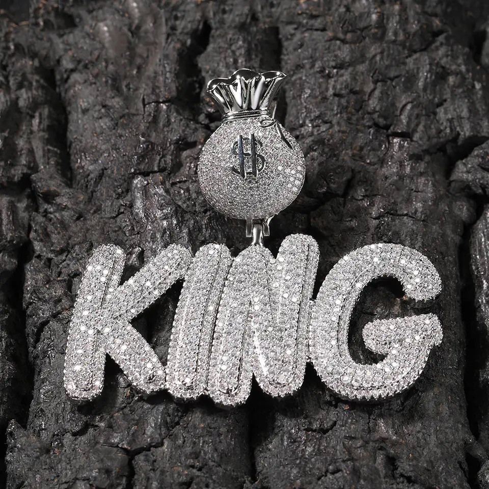ICY PUNK FONT PENDANT w/ MONEYBAG BAIL