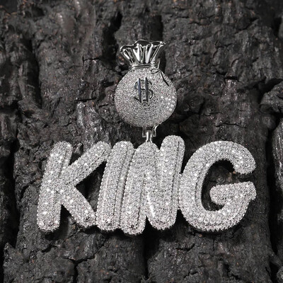 ICY PUNK FONT PENDANT w/ MONEYBAG BAIL