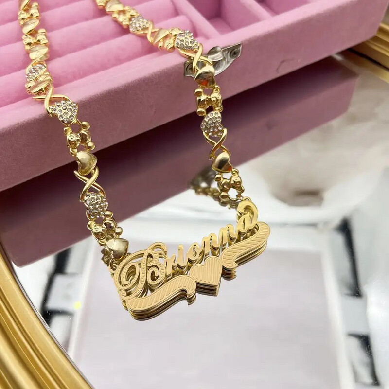 3D TEDDY HEART LINK BABY NECKLACE