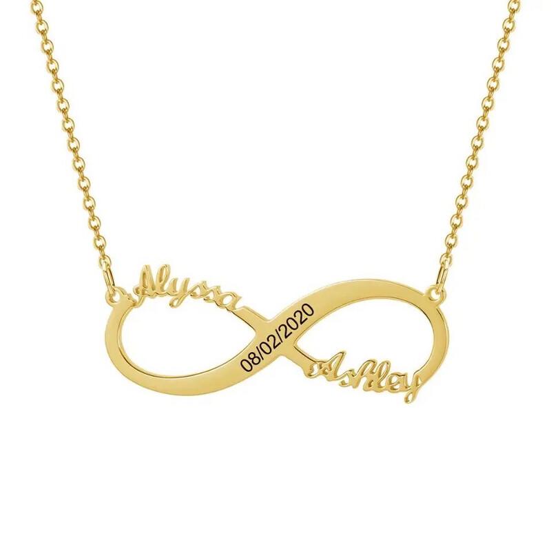 INFINITY NECKLACE WITH ENGRAVED DATE
