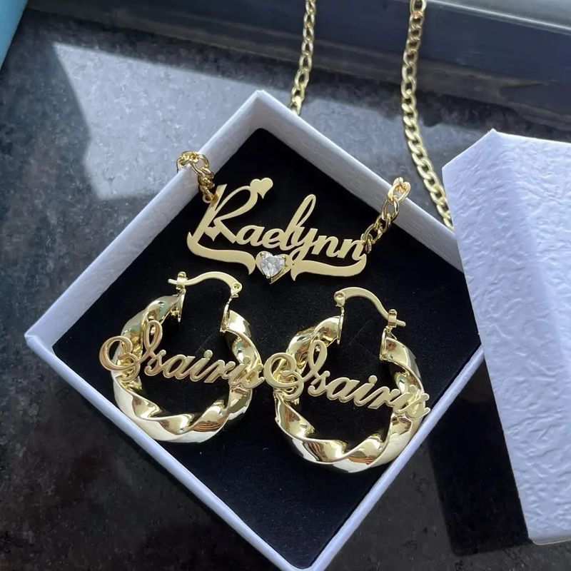 DIAMOND HEART NECKLACE &amp; EARRING SET