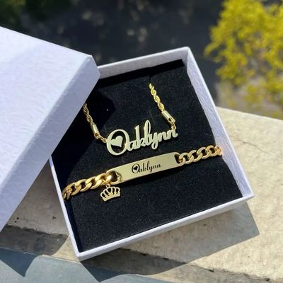 ROPE LINK NECKLACE + CUBAN LINK BRACELET SET