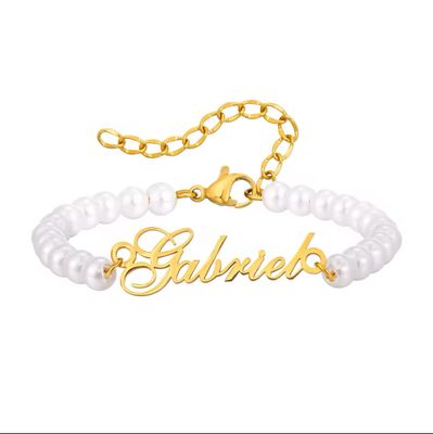 PEARL NAMEPLATE BABY BRACELET